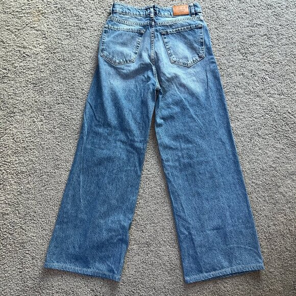 VOVK DENIM BLUE JEANS- FROM UKRAINE  HIGH WAIST  WIDE LEG - SIZE MEDIUM W28XL28 - Picture 8 of 13